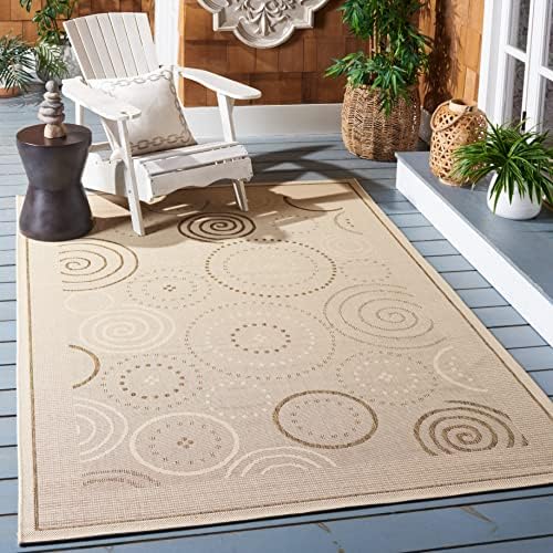 SAFAVIEH Washable Rug Outdoor Courtyard Collection - 2'7" x 5', Natural & Brown, Non-Shedding & Easy Cleaning, Ideal for Patio, Backyard, Mudroom (CY1906-3001)