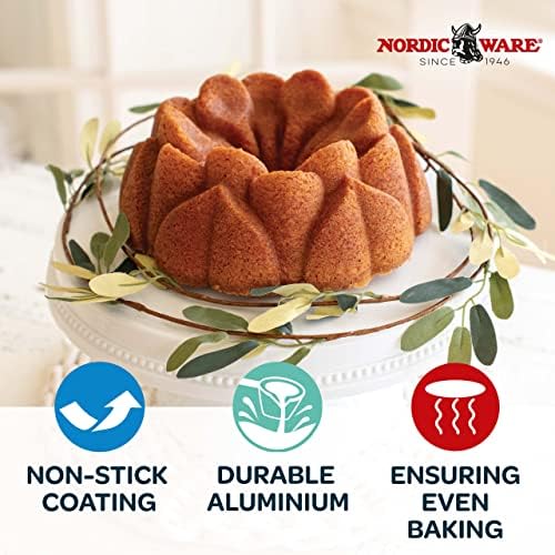 Nordic Ware Magnolia Bundt, 10 Cup, Toffee