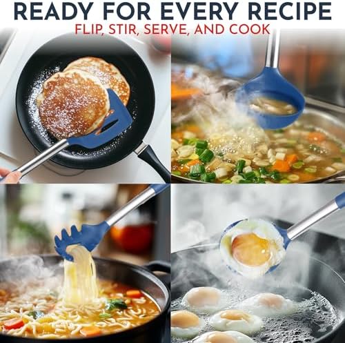 34 PCs Silicone Kitchen Utensils Set, Stainless Steel 450F Heat Resistant