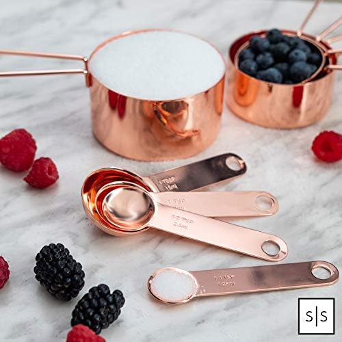 Styled Settings Copper Measuring Cups and Spoons Set, 8-Piece