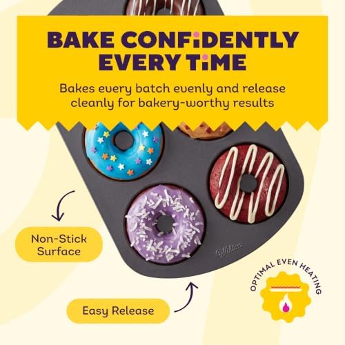 Wilton Gold Non-Stick Donut Pan Set, Made Without PFAS, 2-Piece