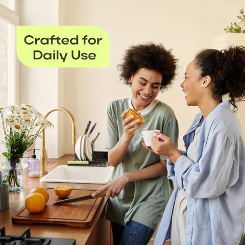 ROYAL CRAFT WOOD Wooden Cutting Board - Bamboo Cutting Boards with Juice Groove - Kitchen Chopping Board for Meat Cheese and Vegetables, Heavy Duty Serving Tray w/Handles, 13” x 17”