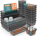 23 PCS Plastic Drawer Organizers Set, 4 Size Desk Drawer Organizer Trays
