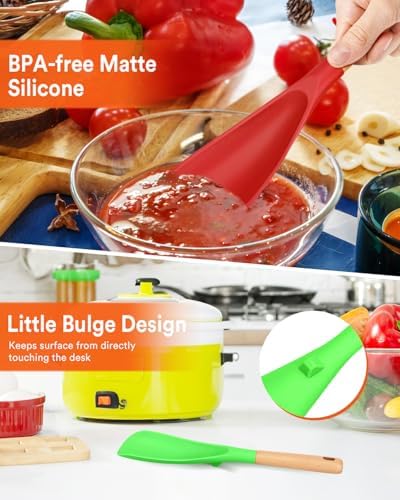 Badiano Silicone Cooking Spoon for Nonstick Cookwares, Multi-function,11.4"