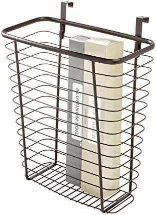 iDesign Steel Over-The-Cabinet Waste Basket or Storage Bin, The Axis Collection, 7.1" x 12.2" x 14.2", Bronze