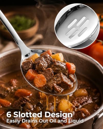 Zulay Kitchen Stainless Steel Slotted Spoon