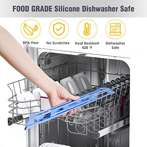 Tomorotec Triangle Roll Up Dish Drying Rack with Silicone Coating, Blue