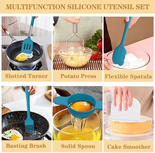 Silicone Kitchen Utensils Set, Umite Chef 43 pcs Cooking Utensils for Nonstick Cookware, Kitchen Tools-Silicone Utensil for Cooking Kitchen Set for Home Kitchen Accessories Set