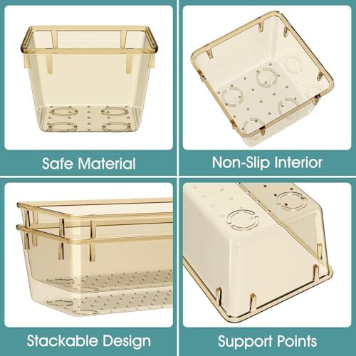 25 PCS Plastic Drawer Organizer Set, Makeup Organizers and Storage Bins
