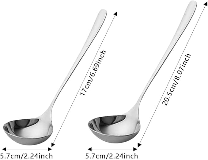 2pcs Soup Serving Ladle Small Soup Spoon Stainless Steel Gravy Soup Spoon - Image 2