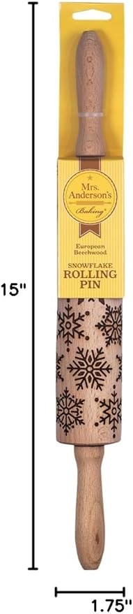 Mrs. Anderson’s Baking Embossing Rolling Pin, Snowflake Design, European - Image 6