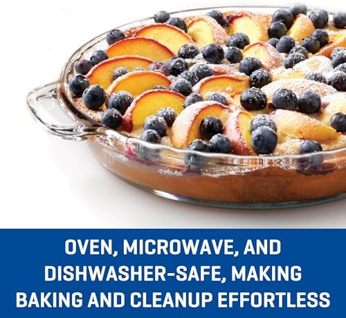 Anchor Hocking 2 Pack 9.5 Inch Glass Pie Plates – Classic Bakeware for Pies, Quiches, and Tarts – Oven Safe, Dishwasher Safe, Made in USA