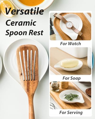 LAUCHUH Spoon Rest, Kitchen Spoon Holder for Stove Top Ceramic Spoon Rest