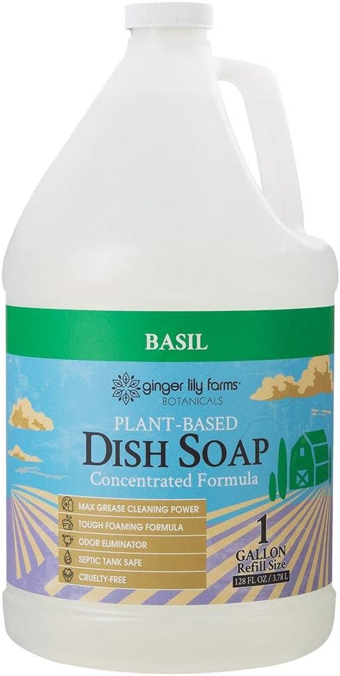 Ginger Lily Farms Botanicals Plant-Based Liquid Dish Soap, Concentrated Formula & Botanicals Nourishing Body Wash, Island Tranquility, 100% Vegan & Cruelty-Free