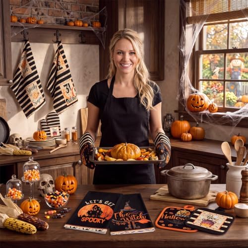 SiliFine 12 Pcs Halloween Kitchen Accessories Set Spooky Style