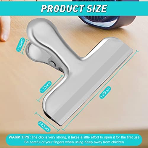 Funfery Chip Clips Bag Clips Silver Stainless Steel Clip for Food Packages