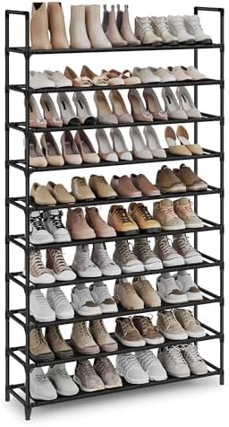 SONGMICS Shoe Rack, 10-Tier Shoe Shelf, Shoe Storage Organizer