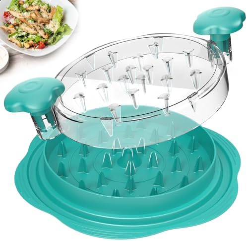 Chicken Shredder Tool Twist Large Meat Shredder with Brush&Fork, Teal