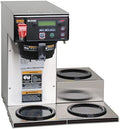 BUNN Axiom DV-3, Dual Voltage Automatic Commercial 12-Cup Coffee Maker, 3 Lower Warmers, 38700.0009,Grey, 7.5 Gallons