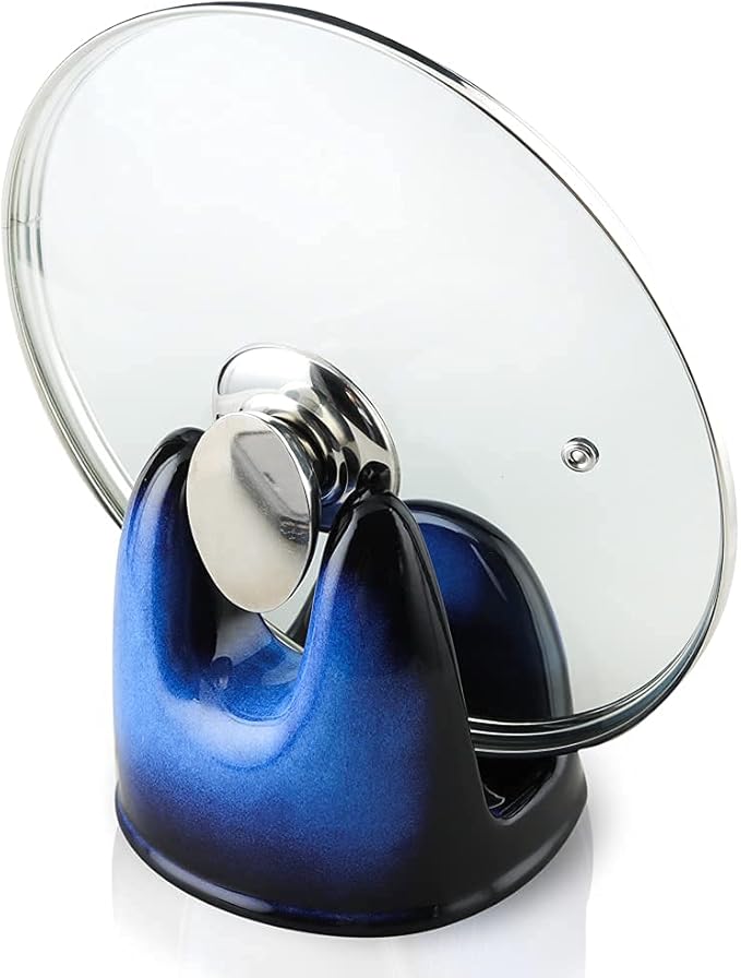 Nihow Pot Lid Holder: Stable Ceramic Pan Lid Holder by Nihow