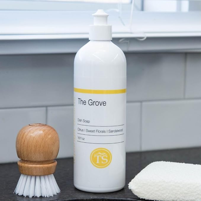 Topanga Scents The Grove Dish Soap, 16oz | Citrus, Sweet Florals & Sandalwood, Plant-Based Cleaner, Eco-Conscious, Non-Toxic, Gentle on Skin