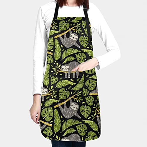 Giwawa Apron Unisex Resistant 33 x 28 inches with 2 Pockets Cooking Kitchen Aprons Suitable for BBQ Grill Drawing Haircut