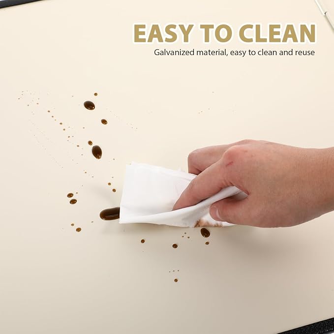4 Sided Beige Splatter Guard Foldable Stainless Steel Stove Splash Guard Oil - Image 5