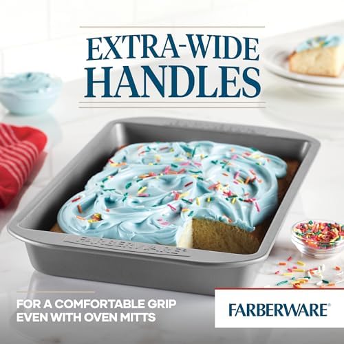 Farberware Nonstick Bakeware Baking Pan/Nonstick Cake Pan,Rectangle - 9 Inch x 13 Inch,Gray,(Pack of 6)
