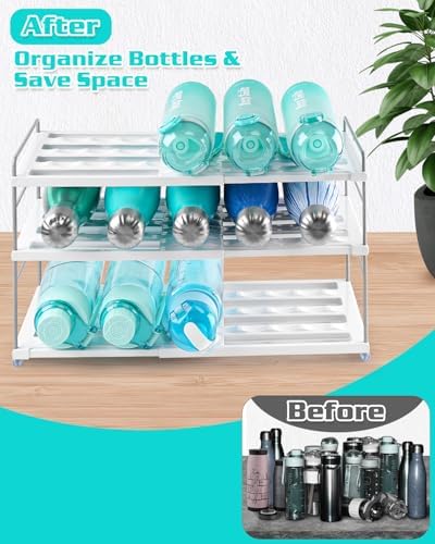 Cirhy 3-Tier Expandable Water Bottle Organizer Holder for 12-40oz Tumblers
