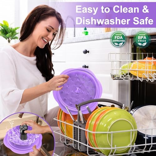Chicken Shredder Tool Twist Large Meat Shredder with Brush&Fork, Purple