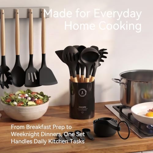 Silicone Kitchen Utensils Set, Heat-Resistant Cooking Utensils, BPA-Free