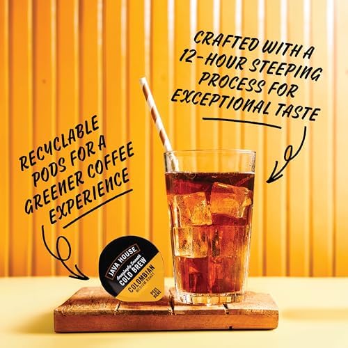 Java House Authentic Cold Brew Colombian Black Pods, Colombian, 12 Count,1.35 fl oz