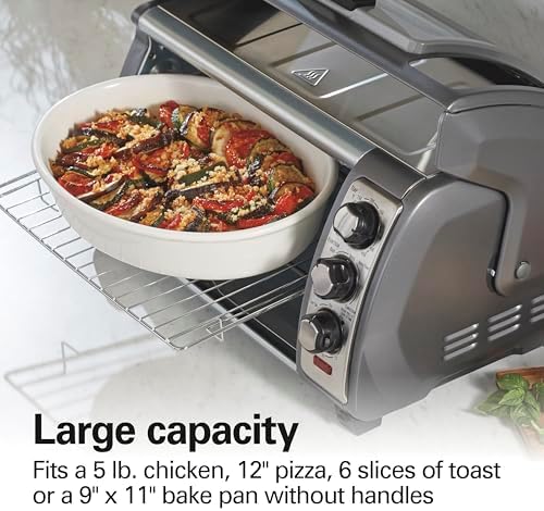 Hamilton Beach Easy Reach 6 Slice Countertop Convection Toaster Oven
