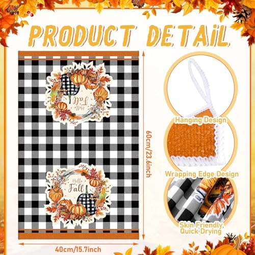 Pickmesh 12 Pcs Fall Kitchen Towels Autumn Pot Holders Oven Mitts Set