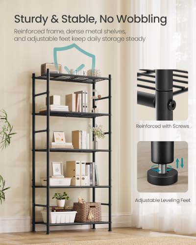 SONGMICS 5-Tier Shelving Unit, Steel Wire Storage Rack