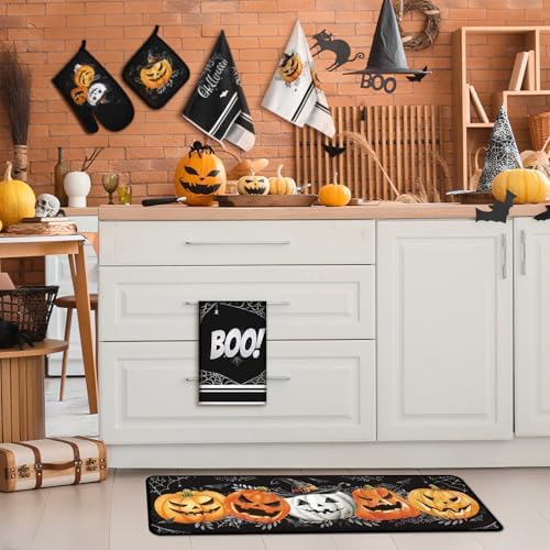 Fanfanwin 10 Pcs Halloween Kitchen Decor Accessories Set Gothic Pumpkin