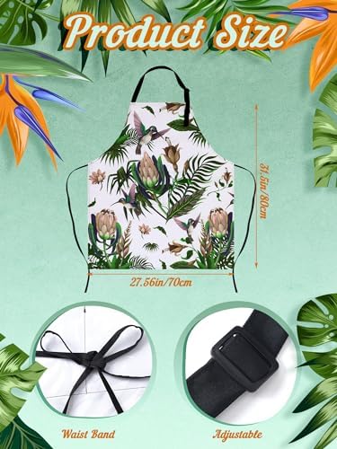 Bencailor 6 Pcs Tropical Aprons for Women with Pockets, Waterproof
