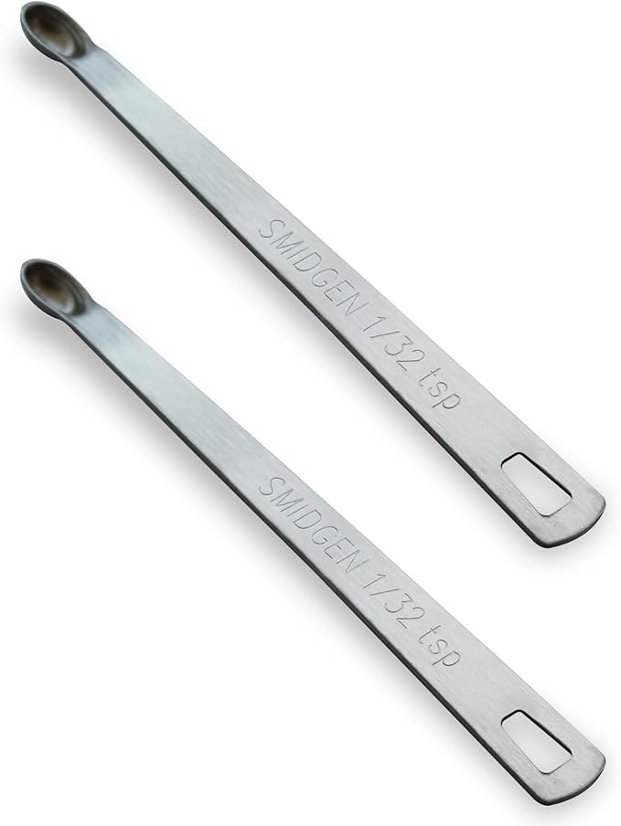 2PCS 1/32 Teaspoon Single Tiny Measuring Spoon, Small Individual Stainless by BERYLER