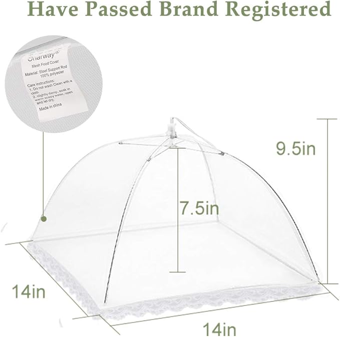 Onarway Food Covers for Outside Mesh: 3 Pack 14 Inch Pop Up Fine Fly Net for - Image 3