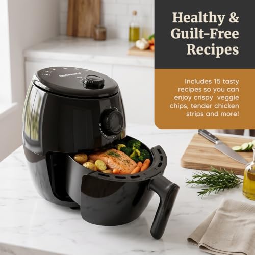 Elite Gourmet 2.1Qt Personal Air Fryer, 1000W, Oil-Less, Compact Design