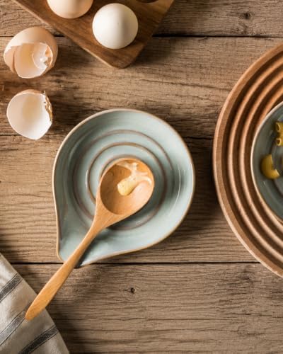 LAUCHUH Spoon Rest for Kitchen Counter, Ceramic Spoon Holder for Stove Top