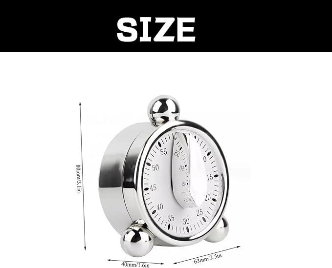 Kitchen Timers for Cooking Seniors 60 Minute Mechanical Kitchen Timer Loud - Image 6