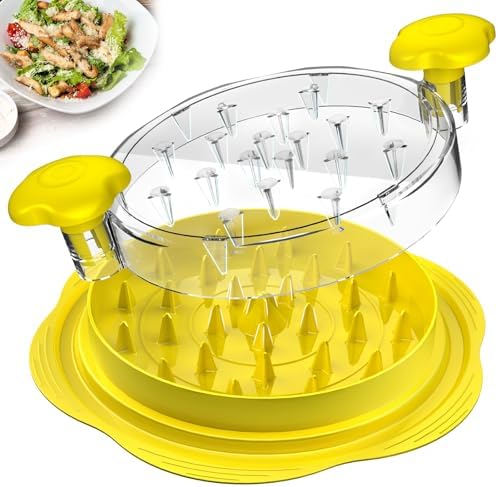 Chicken Shredder Tool Twist Large Meat Shredder with Brush&Fork, Yellow