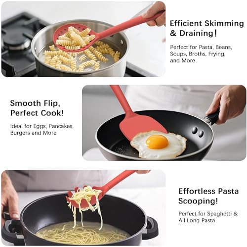 Coukre Silicone Kitchen Cooking Utensils Set, Heat Resistant, 14-Piece