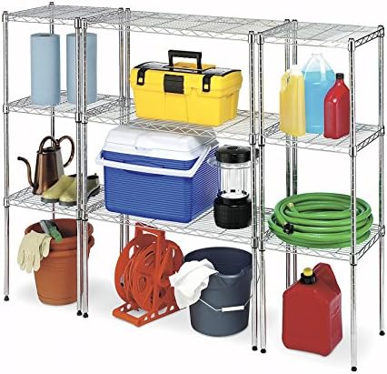 Whitmor Wire Shelving Unit, Metal Storage Shelves, Durable Heavy Duty Shelf, Easy Assembly for Pantry, Kitchen, Garage, Plant, 14" x 30" x 15"