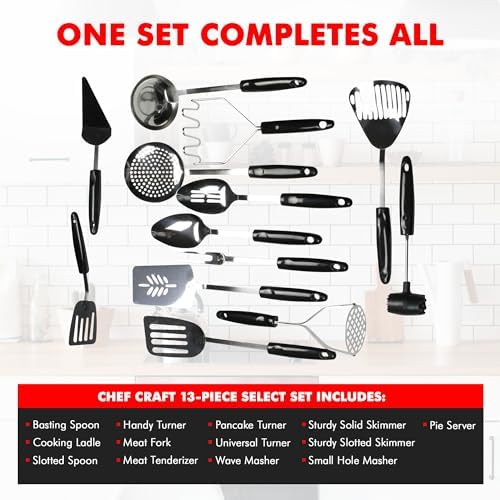 Chef Craft Select Turner/Spatula, 10.5 inch, Stainless Steel