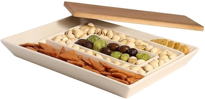 Gibson Elite 3-Section Stoneware Serving Tray - Image 4
