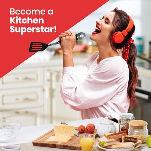 Rockstar Microphone Spatula - Fun Kitchen Gadget for Singers & Music Lovers - Funny Novelty Cooking Utensil for Kitchen Rockstar