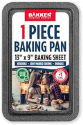 BAKKEN Kitchen Baking Pans - Nonstick Gray Coating, 13.18’’ × 8.66’’ Commercial Grade Carbon Steel Cookie Sheet, Baking Kitchen Essentials, PFOA, PFOS, PTFE Free, Oven Safe Tray (450° F), Gray