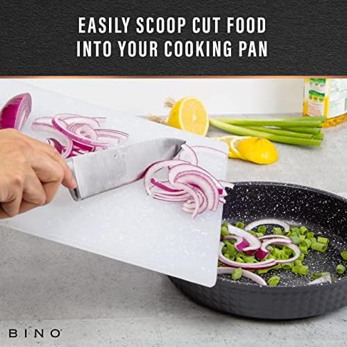 BINO Cutting Board - 3-Piece Chopping Boards | BPA-Free Plastic, Durable, Multipurpose, Dual-Sided, Dishwasher Safe, Easy to Clean | Charcuterie Accessories | Home & Kitchen Utensils Frosted Granite